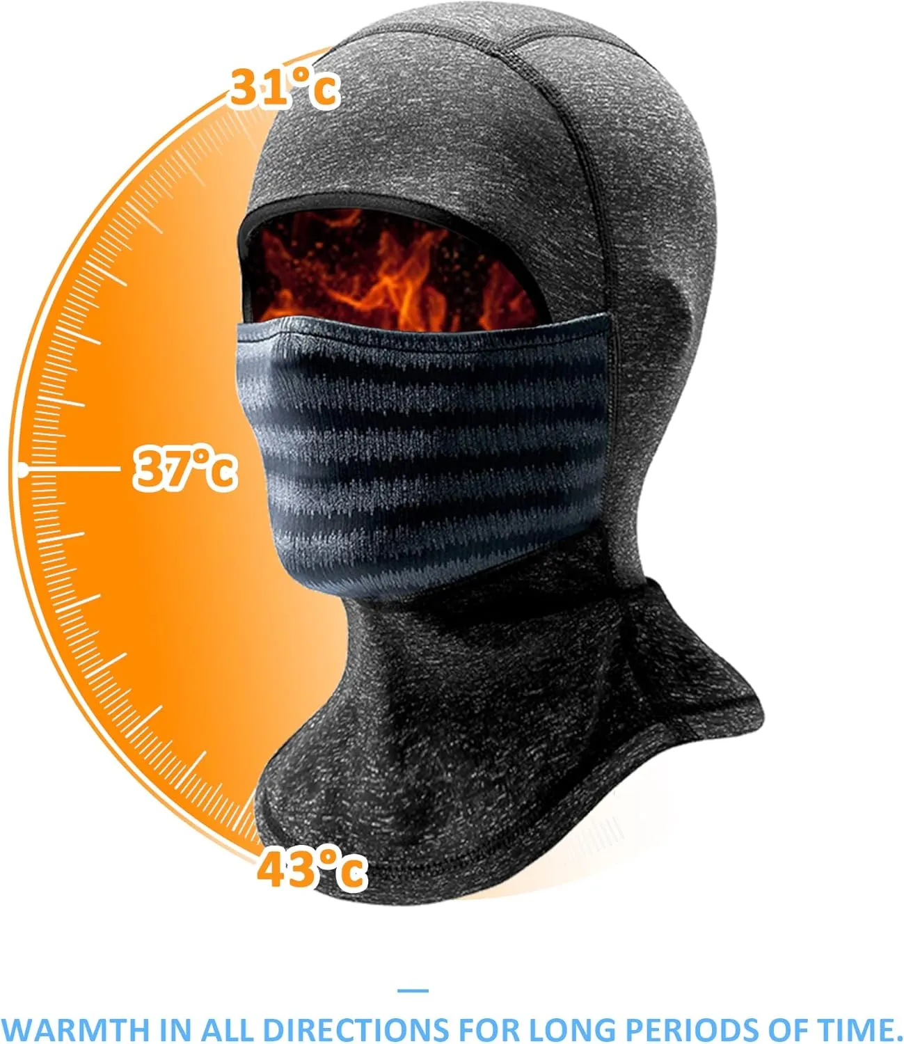 Balaclava Face Mask Men Women Thermal Ski Head Cover & Drawstring Pouch Breathable for Athletic Motorcycle