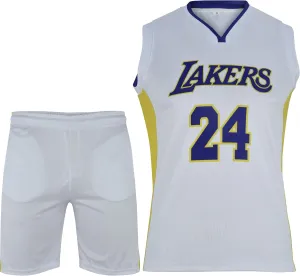 Basketball Jersey for Boys/Men 2 Piece Basketball Uniform Adult Sleeveless Kit Lightweight Set