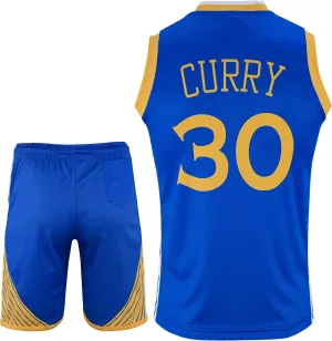 Basketball Jersey for Boys/Men 2 Piece Basketball Uniform Adult Sleeveless Kit Lightweight Set