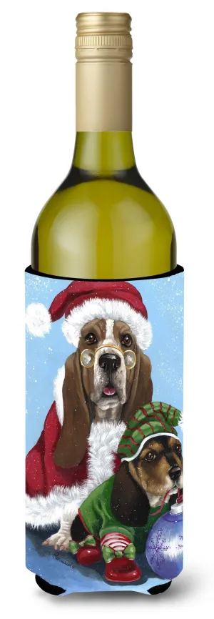 Basset Hound Santa Christmas Wine Bottle Hugger PPP3012LITERK