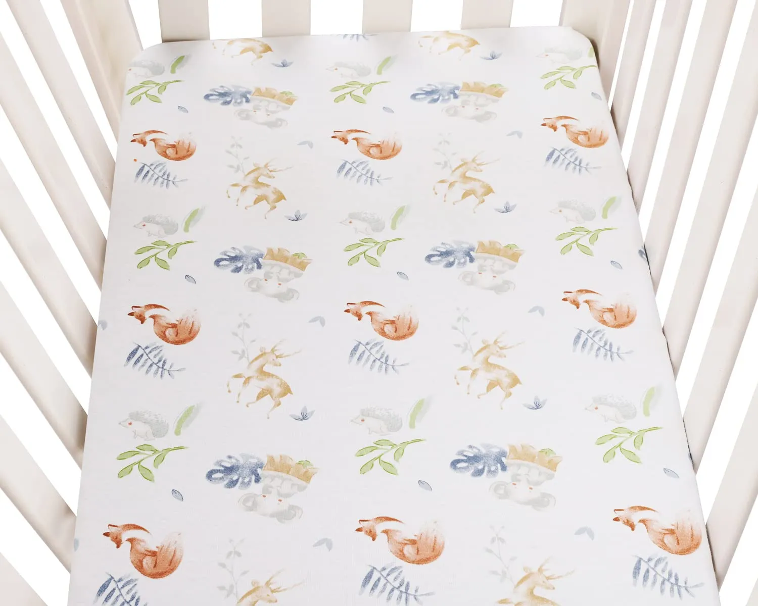Bassinet Sheets Compatible with Maxi-COSI Iora/Swift Lightweight Portable Bassinet, Angelbliss Bassient, 2 Pack, 100% Jersey Knit Cotton 190GSM, Ultra Soft Breathable, Fox Deer and Elephant