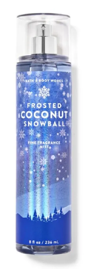 Bath and Body Frosted Coconut Snowball Fine Fragrance Mist | 8 Fl Oz