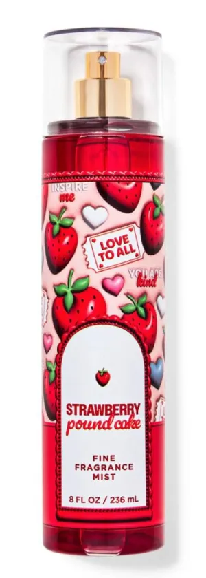 Bath and Body Strawberry Pound Cake Fine Fragrance Mist | 8 Fl Oz