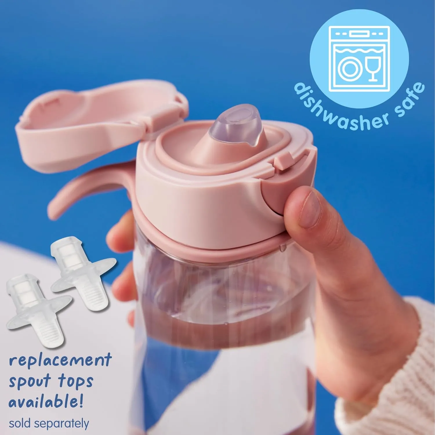 b.box 15 oz Sport Spout Kids Water Bottle for School, Sports, Travel, Daycare. Leakproof, Spill Proof, Dishwasher Safe. Easy Grip Triangle Shape, Durable Tritan Material. BPA Free.