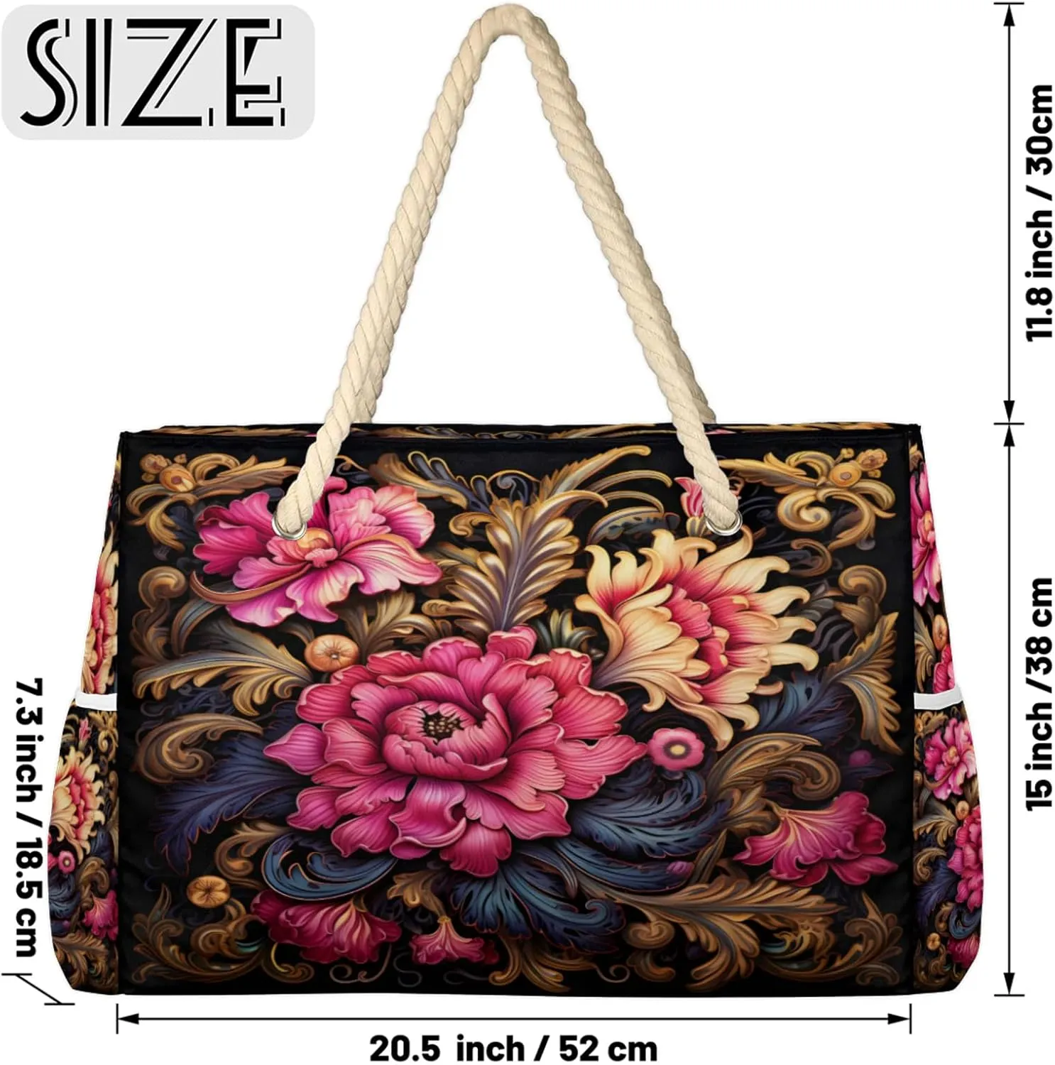 Beach Bags for Women Large Beach Tote Bag, Waterproof Sandproof Swim Pool Bag with Zipper