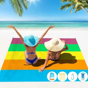 Beach Blanket Oversized Extra Large 10'X 9',Waterproof Sandproof Beach Blanket 2-8 Adults Lightweight Durable for Travel Camping Hiking Picnic