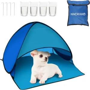 Beach Sun Shelter, 1 Pack Pop Up Tent Outdoor Automatic Instant Sun Tent Portable Beach Sun Shelter with Fixed Nails for Beach Garden Camping Fishing Picnic, Blue
