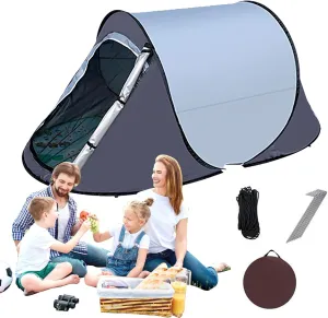 Beach Tent Pop up - Windproof Camp Shelter |Spacious Camp Tennt, Easy Erect Canopy House, Portable Sheltter, Portable 1-2 Person Automatic Setup Camping for Outdoor Picnic