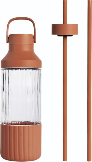 BEAST Health™ Dual Cap Glass Hydration Bottle Terra