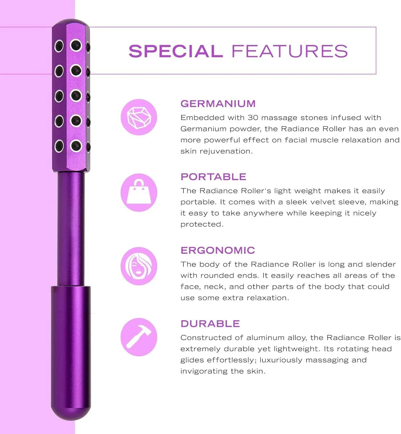 Beauty Sculptor Roller for Face, Uplifting Facial Massager for Skin Firming and Glow, Facelift Pro Roller, Cooling & Sculpting (Purple)