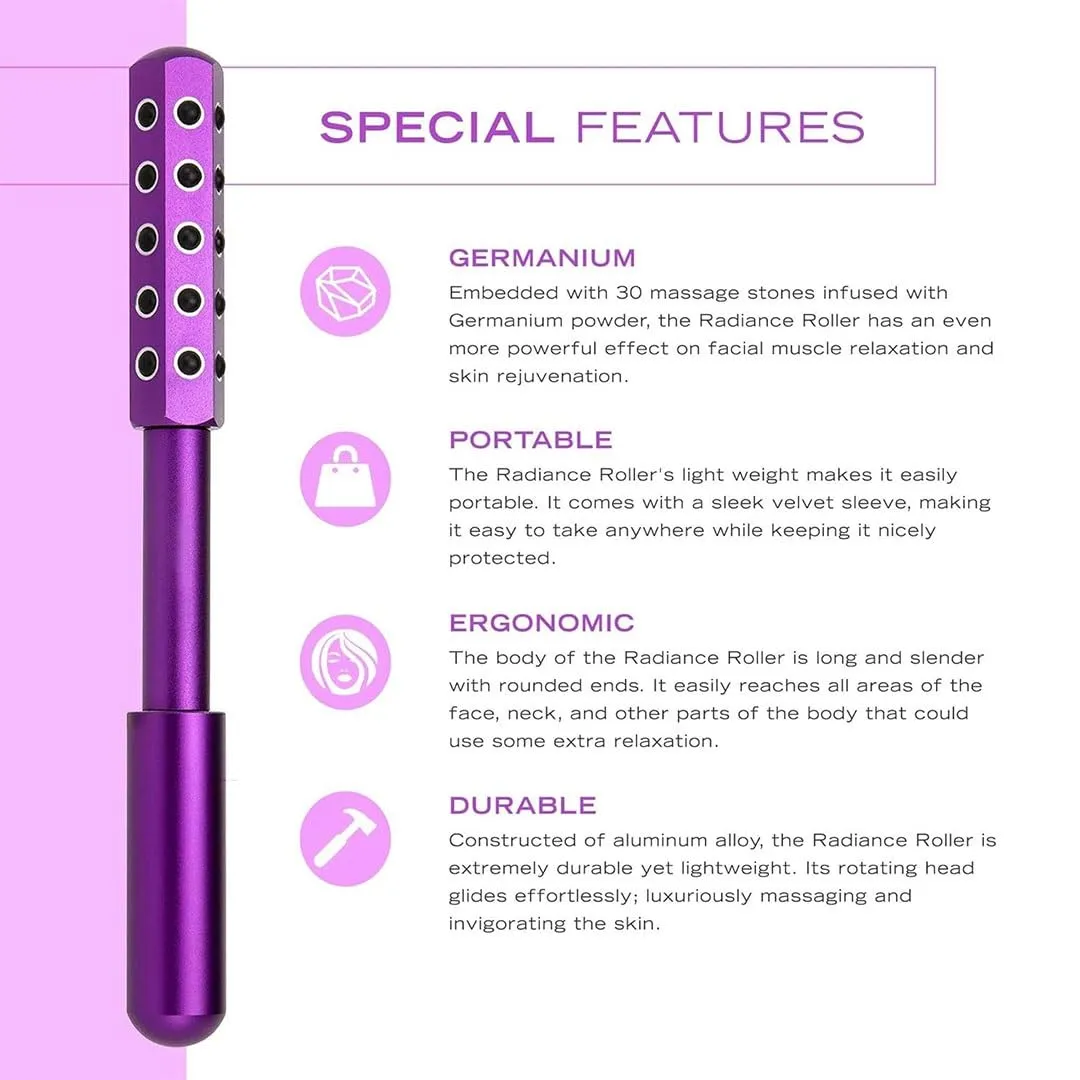 Beauty Sculptor Roller – Uplifting Facial Massager for Skin Firming and Glow, Anti-Aging Face Tool for Daily Skincare Routine, Made of Germanium Alloy with Portable Ergonomic Design(30 Ge Gold,1 PCS)