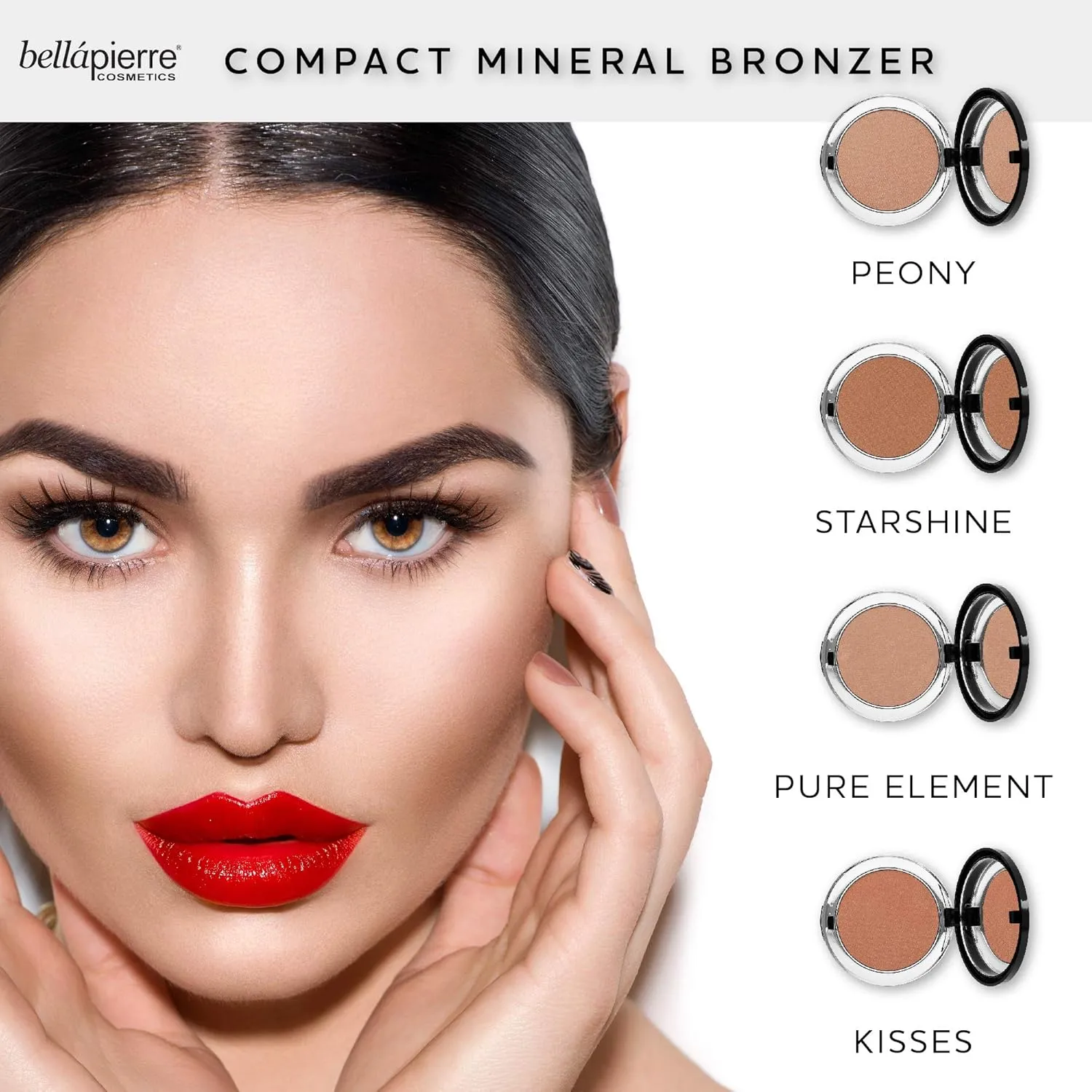 bellapierre Compact Mineral Bronzer | Beautifully Warms for a Sun Kissed Glow | Infused with Nourishing Jojoba | Non-Toxic & Paraben Free Formula - Pure Element - 0.35 Oz