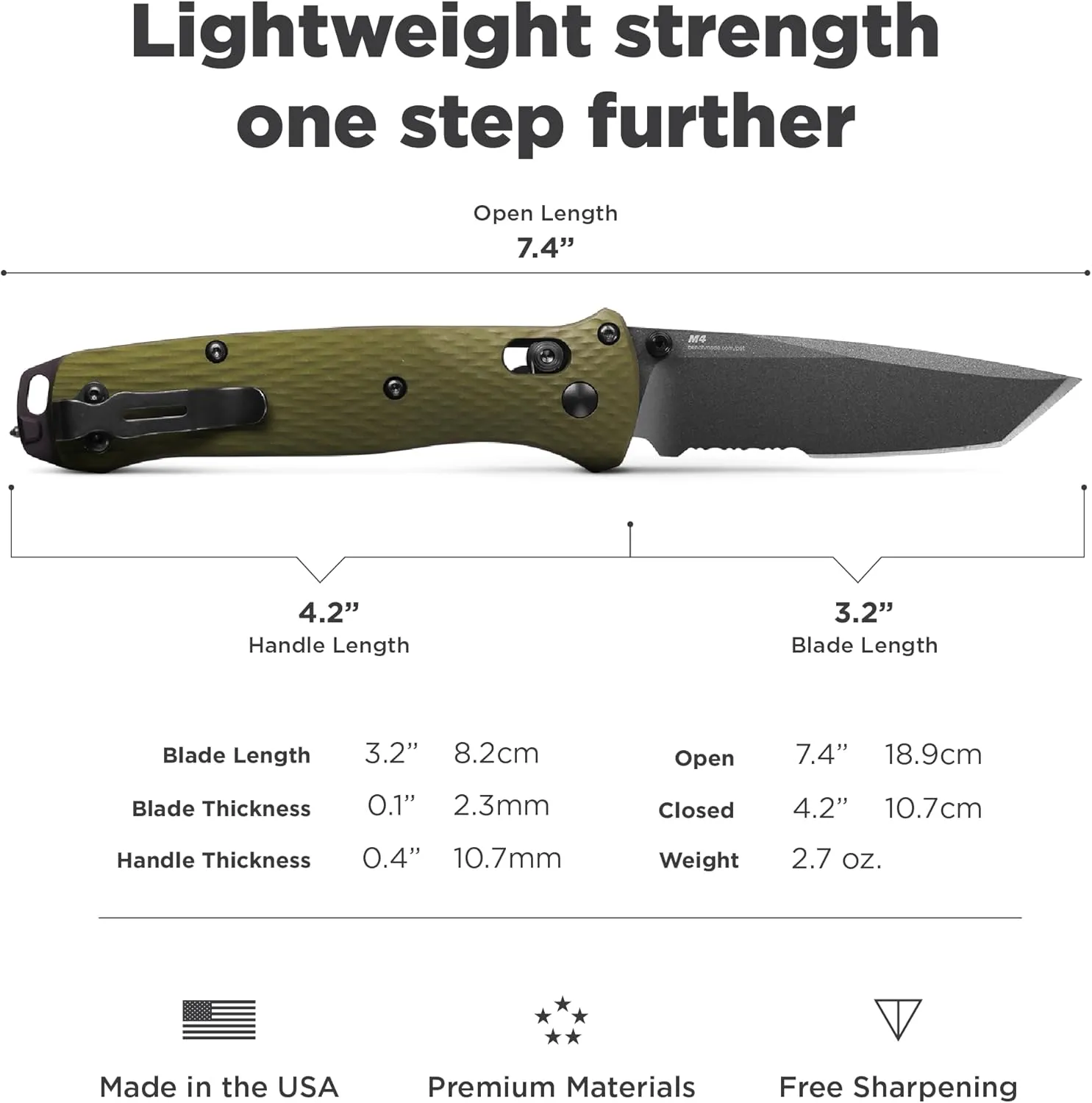 Benchmade - Bailout 537GY EDC Knife with Woodland Green Handle (537SGY-1)