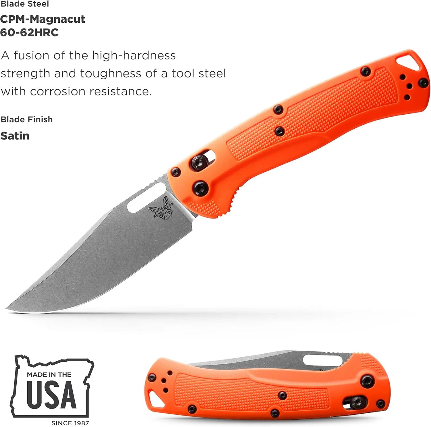 Benchmade - Taggedout 15535 Hunting Knife with Orange G10 Handle (15535)