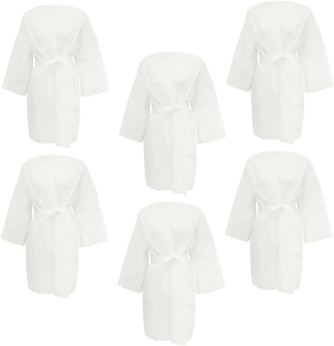 BESPORTBLE Piece Disposable Spa Robes Cloth Bathrobe Sets Spa Towel Wraps for Women for Beauty Salons Travel and Home White