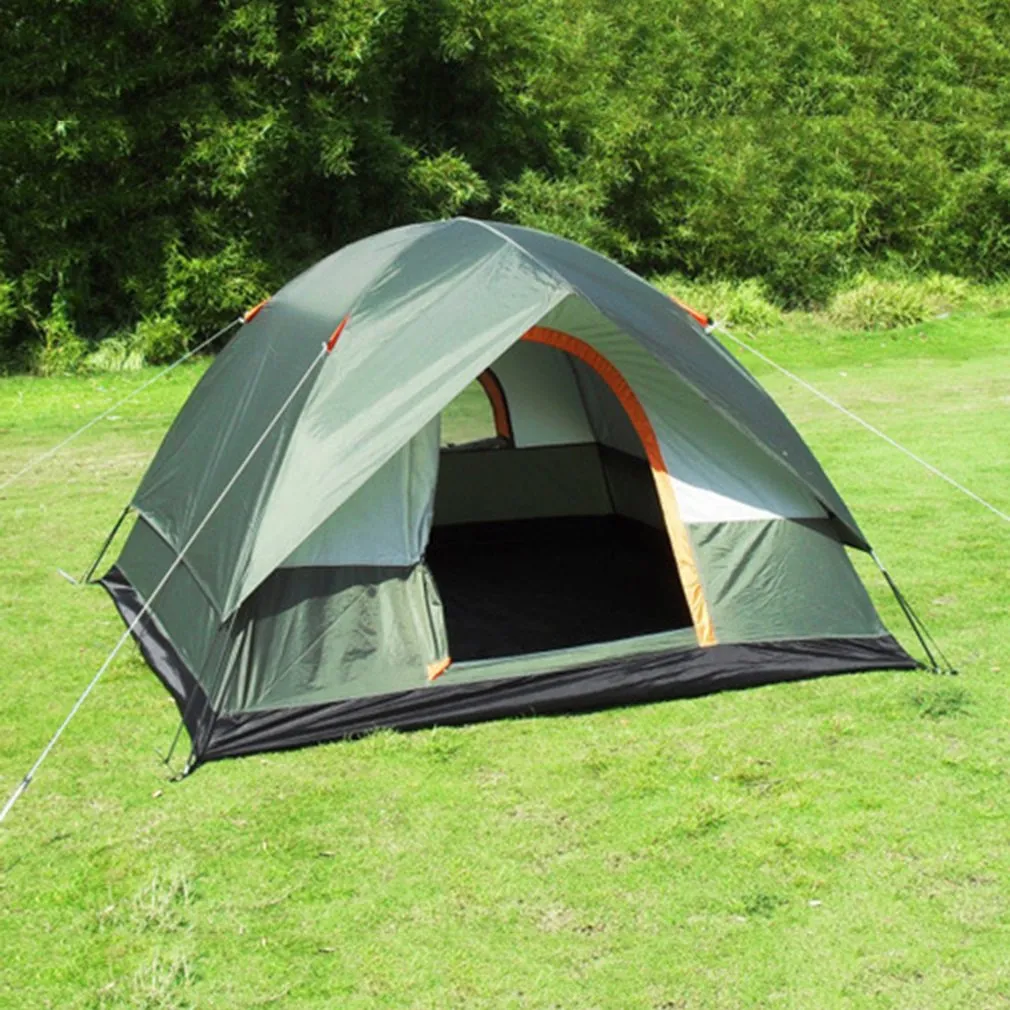 Best-reviewed Tent Outdoor Oxford Cloth Tent Dual Portable 4 area International tracking Camping Waterproof large Climbing Hiking People Layers Travel Polyester