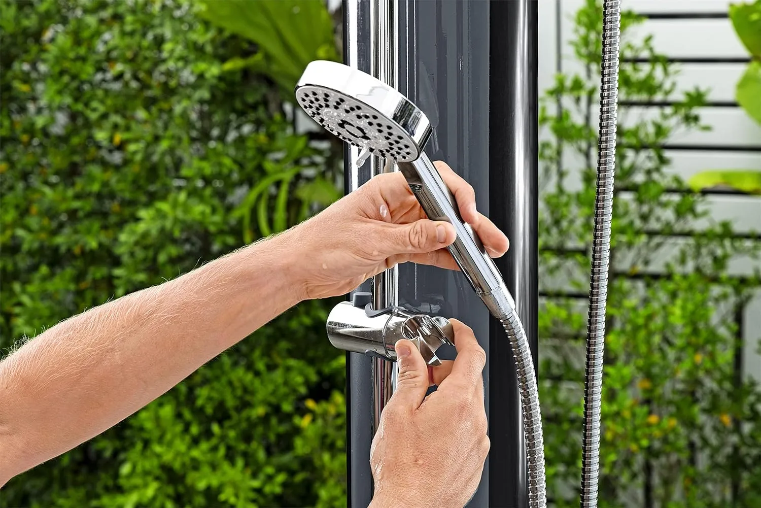 Bestway Flowclear SolarFlow 9 Gal Solar-Heated Outdoor Shower | Portable, Outside Shower Station Fixture | Great for Camping, Pool Area, Beach House