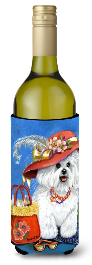 Bichon Frise Mademoiselle Wine Bottle Hugger PPP3023LITERK