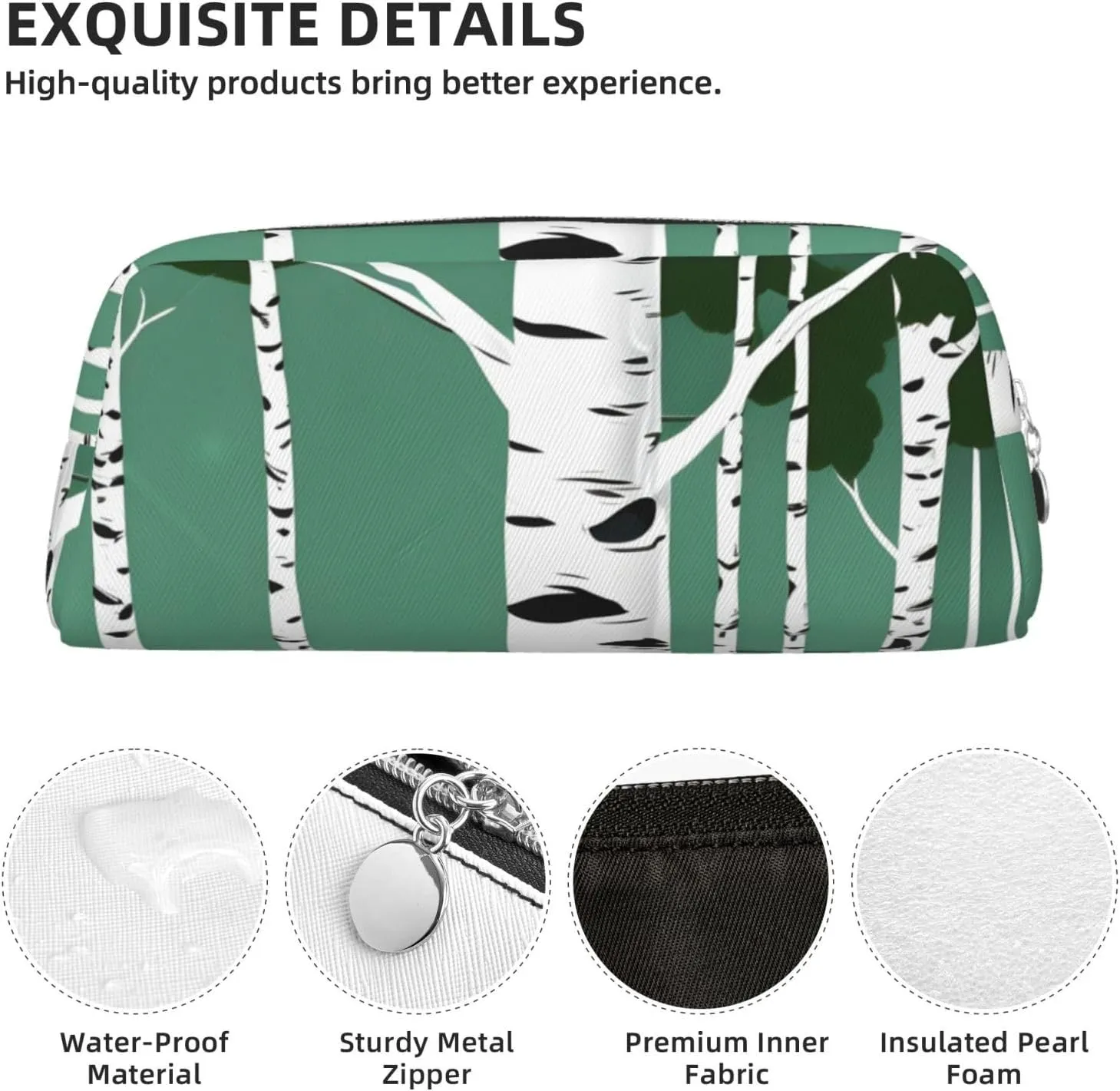 Birch Trees Print Versatile Storage Pouch Makeup Bag Travel Office Small Items Organizer Bag