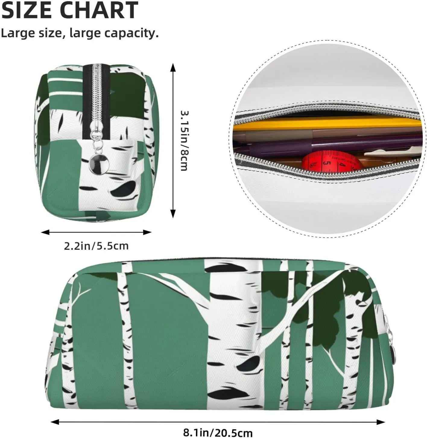 Birch Trees Print Versatile Storage Pouch Makeup Bag Travel Office Small Items Organizer Bag