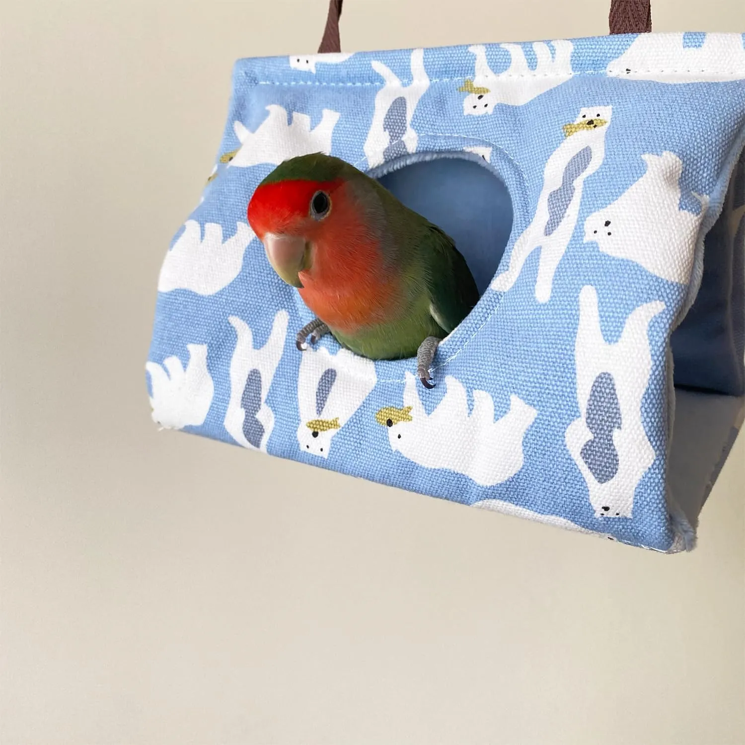 Bird Cage Tent Winter Warm Nest House Cockatiel Hammock Bedding Parrot Snuggle Hut Parakeets House Sleeping Hideaway with Pad Lovebirds Conures Quaker