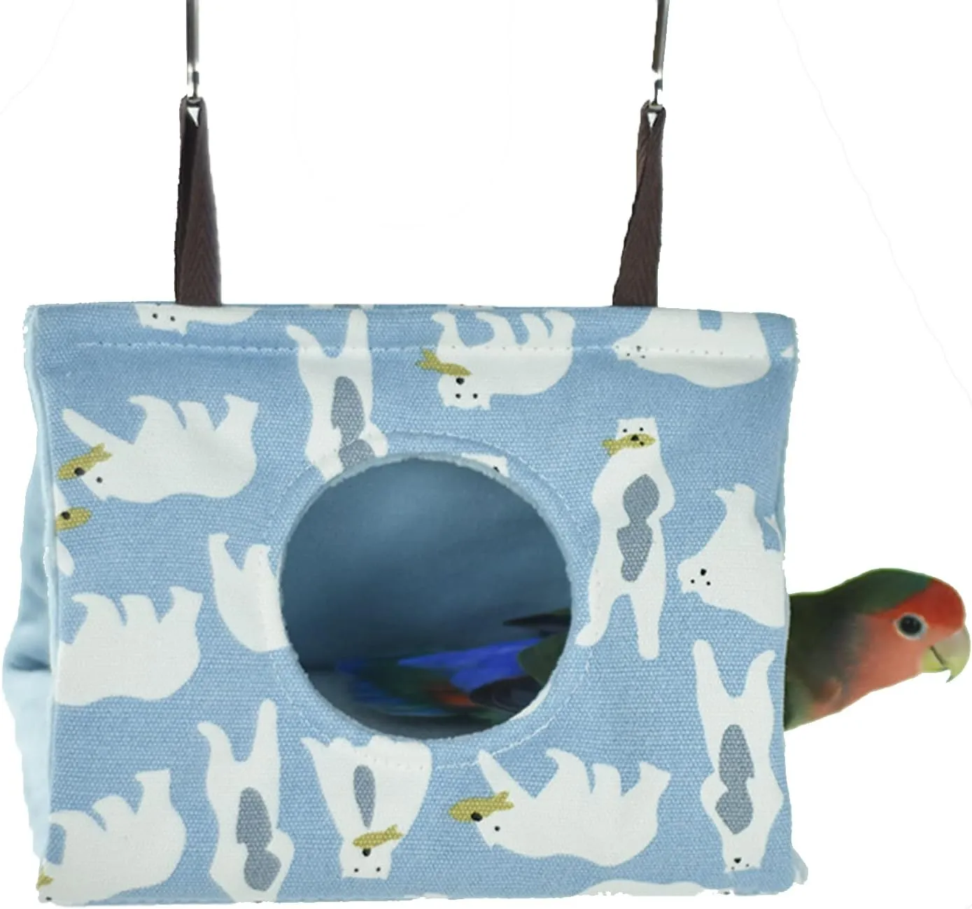 Bird Cage Tent Winter Warm Nest House Cockatiel Hammock Bedding Parrot Snuggle Hut Parakeets House Sleeping Hideaway with Pad Lovebirds Conures Quaker