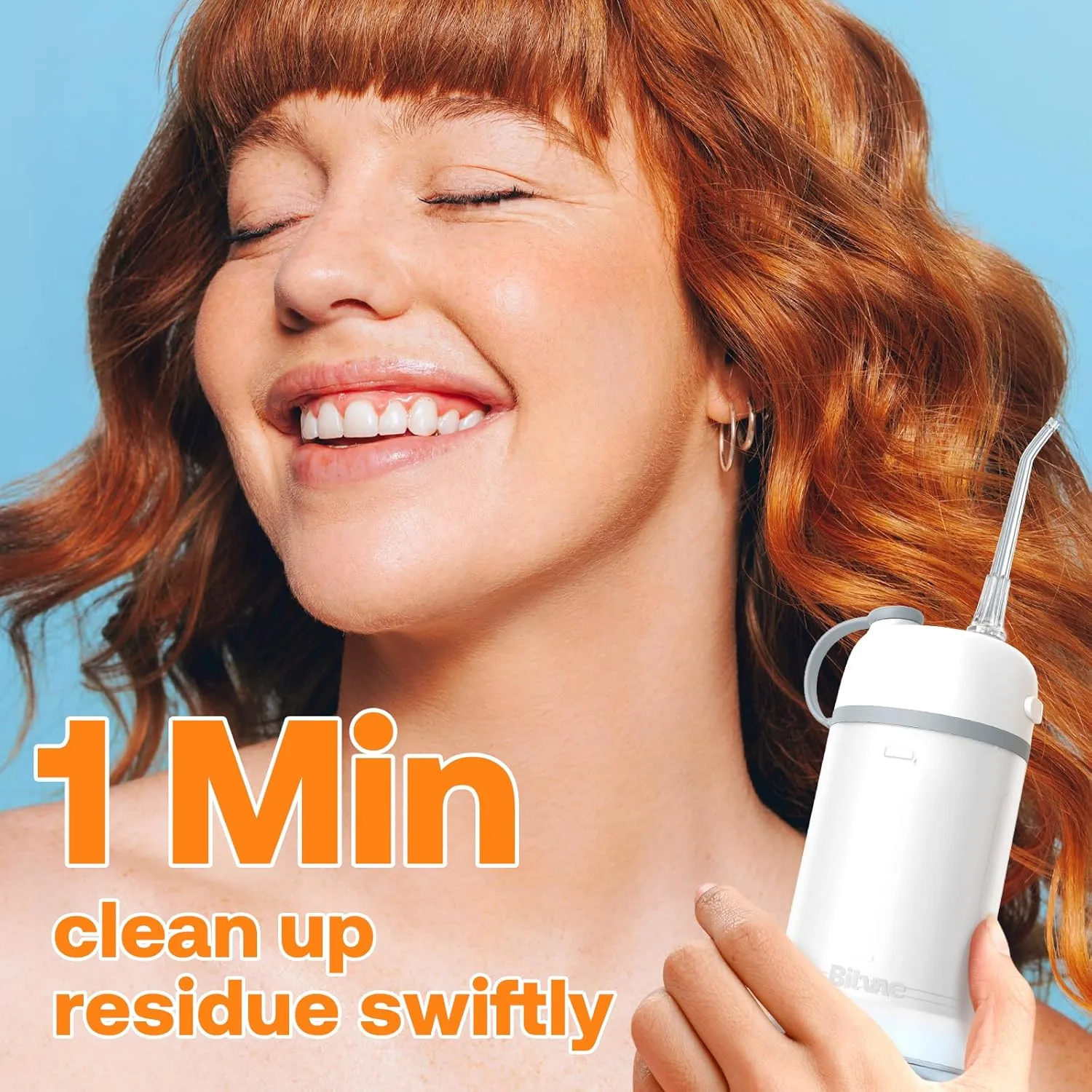 Bitvae P1 Water Flosser for Teeth, Portable Mini Water Flosser Picks, Cordless Water Teeth Cleaner Picks with Telescopic Water Tank, Rechargeable Oral Irrigator for Travel & Home, Frost White