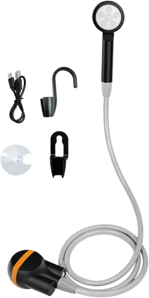 Black,Portable Camping Shower,Equipped with Rechargeable Battery, Water Pump, 1.8m Hose, Simple Design, Suitable for Outdoor Camping, Pet Bathing, Plant Watering