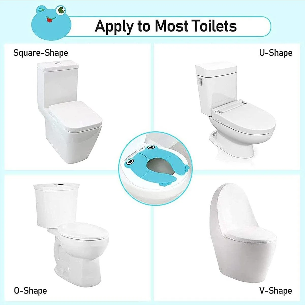 Blue Kids Toilet Seat Washer Portable Baby Training Seat for Easy Potty Training