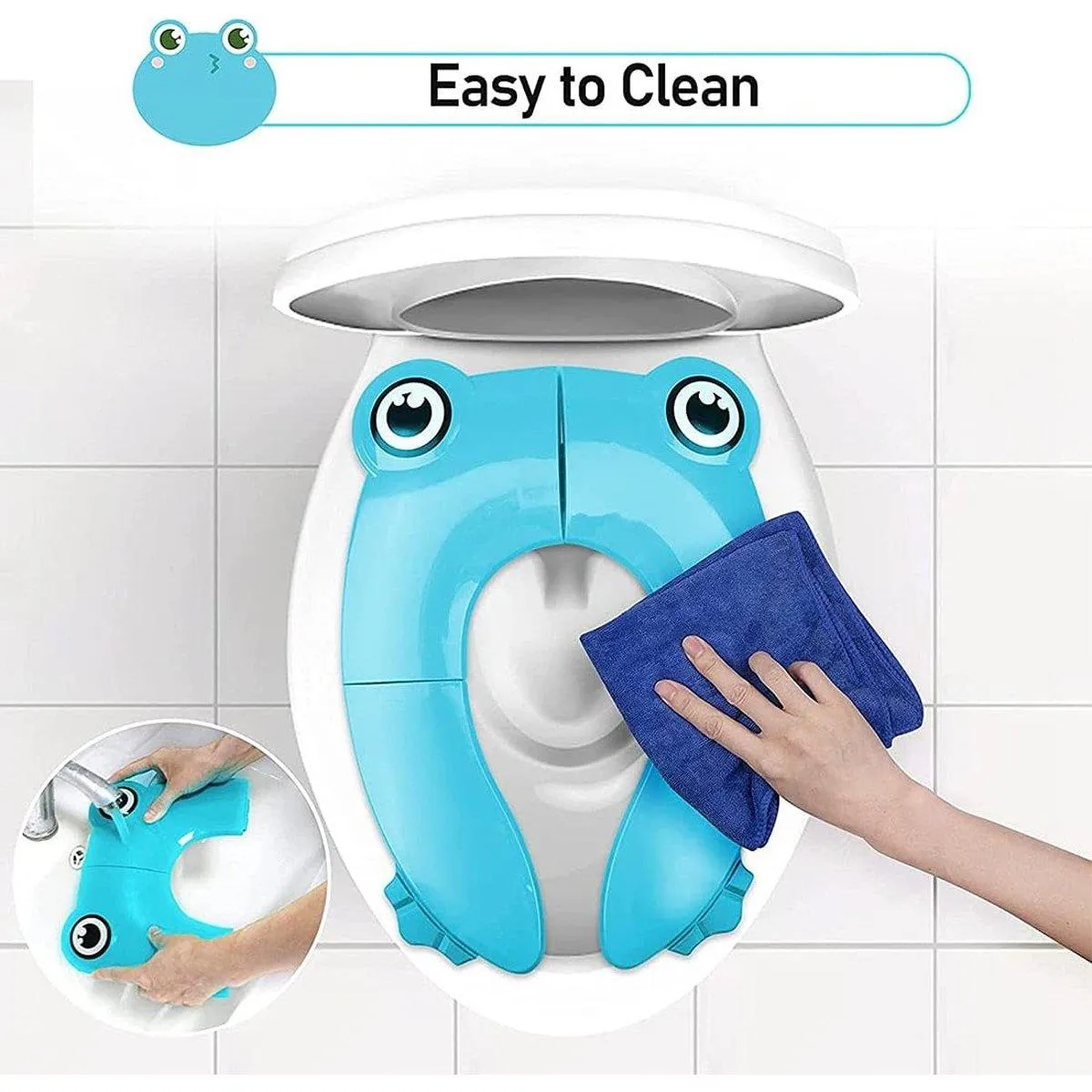 Blue Kids Toilet Seat Washer Portable Baby Training Seat for Easy Potty Training
