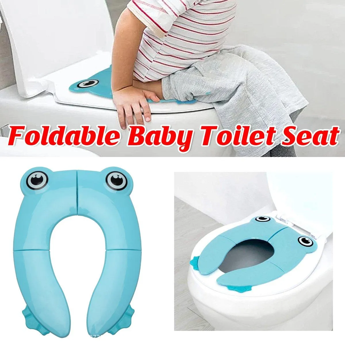 Blue Kids Toilet Seat Washer Portable Baby Training Seat for Easy Potty Training