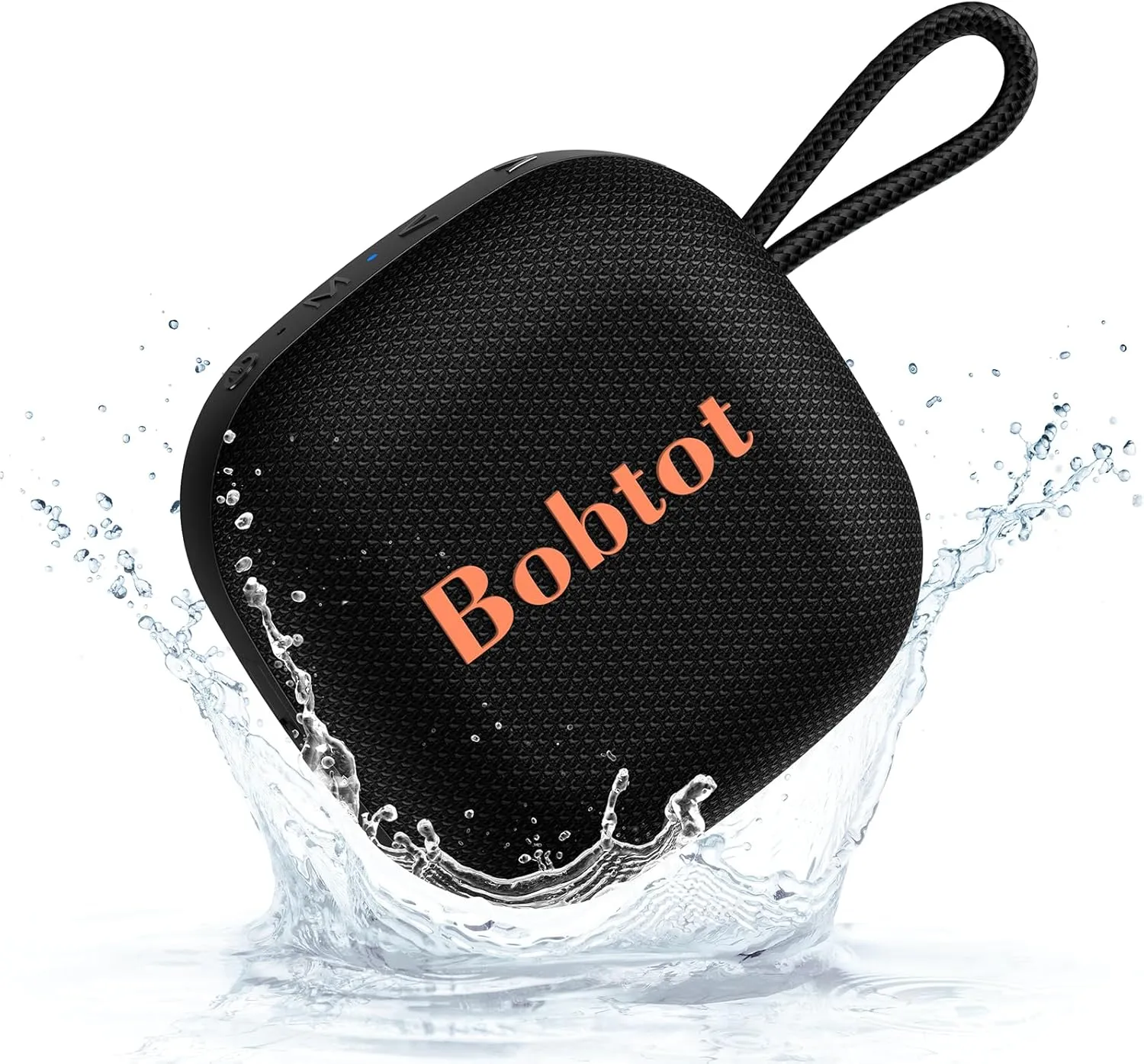 Bobtot Portable Bluetooth Speakers Wireless - IPX7 Waterproof Mini Shower Speaker with 16 Hours Playtime, Loud Stereo Sound, Rich Bass, TWS, Built-in Mic, Small Size for Travel Sport, Black