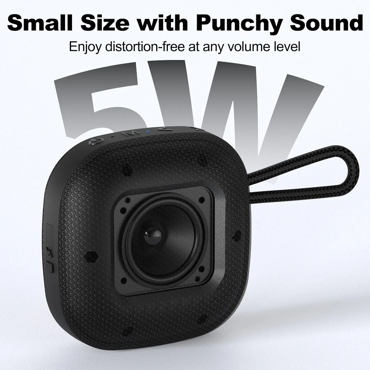 Bobtot Portable Bluetooth Speakers Wireless - IPX7 Waterproof Mini Shower Speaker with 16 Hours Playtime, Loud Stereo Sound, Rich Bass, TWS, Built-in Mic, Small Size for Travel Sport, Black