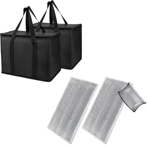 Bodaon 2PK Removable Hard Bottom for 16" W x 9" D Bag, X-Large Insulated Plate for Reusable Grocery Shopping Bags, Sturdy Supporter for Food Delivery Tote Cooler Bag, Catering for Doordash/Uber Eats