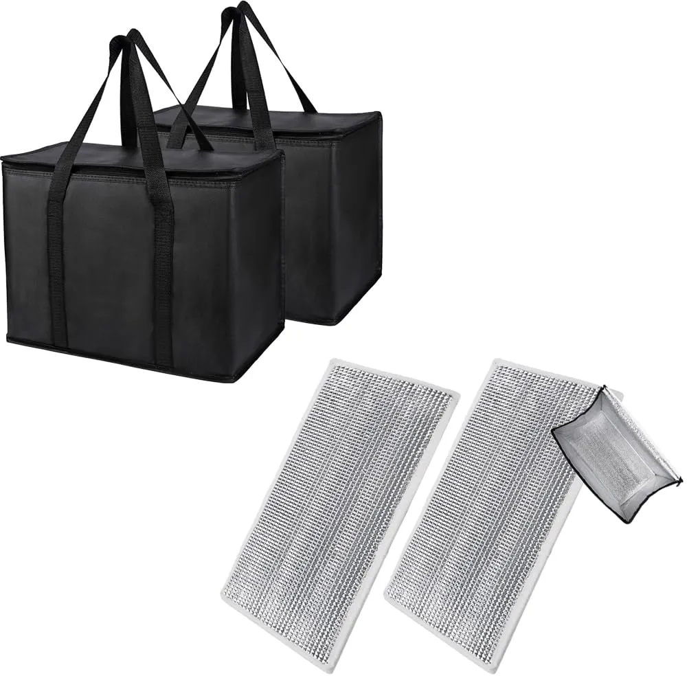 Bodaon 2PK Removable Hard Bottom for 16" W x 9" D Bag, X-Large Insulated Plate for Reusable Grocery Shopping Bags, Sturdy Supporter for Food Delivery Tote Cooler Bag, Catering for Doordash/Uber Eats