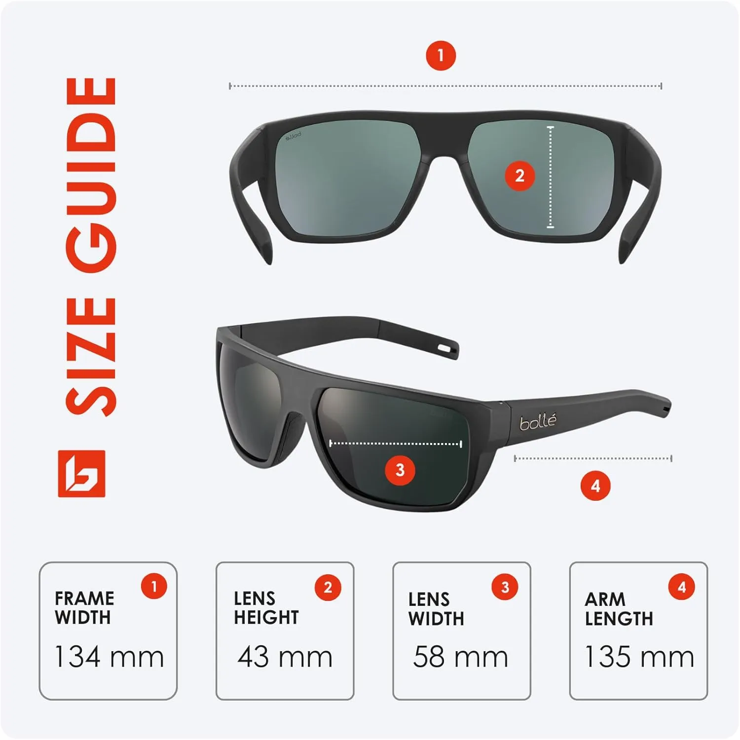 Bolle Vulture Rectangle Sunglasses for Men  BUNDLE With Designer iWear Eyewear Kit