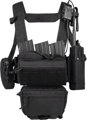 BOMTURN Chest Rig Tactical Chest Rig 1000D Molle Micro Chest Rigs Adjustable Detachable Modular Vest with Mag Pouch