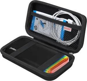 BOVKE Carrying Case for Polaroid Hi-Print 2nd Generation Bluetooth Connected 2x3 Pocket Photo Dye-Sub Printer, Mesh Pocket for Polaroid Hi-Print Paper - 2x3 Paper Cartridges and Cables, Black Black