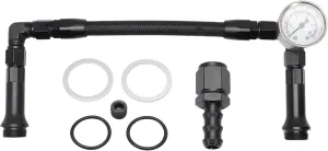 Braided AN6 Dual Feed Carb Fuel Line Double Pump for Holley 4150 Carburetor with Vacuum Pressure Gauge