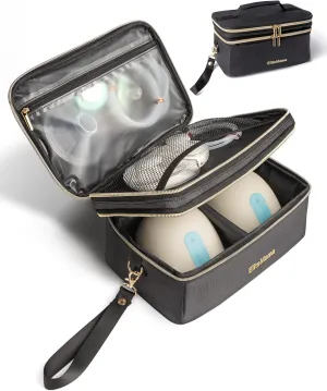 Breast Pump Bag Storage Carrying Bag - Breast Pump on The Go Case, Breastmilk Cooler Travel Bag, Portable & Protective Pump Carrying Case, Fits Major Wearable Pumps, Wristlet Design, Easy to Clean