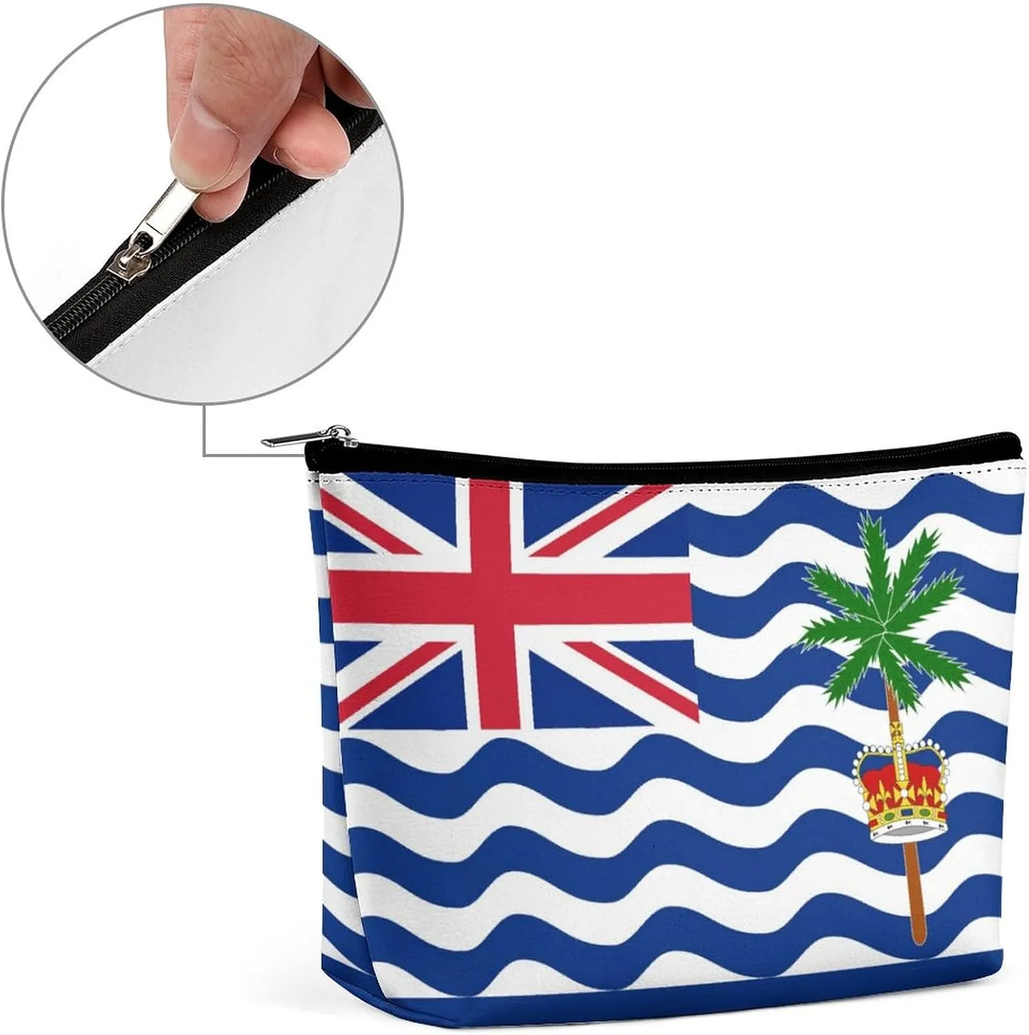British Indian Ocean Territory Flag Makeup Bag for Purse Travel Cosmetic Organizer for Women Girls