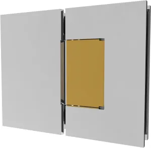 Brixwell H-M180GTG-CB Maxum Series Glass to Glass Mount Shower Door Hinge 180 Degree Polished Chrome W/Brass Accents