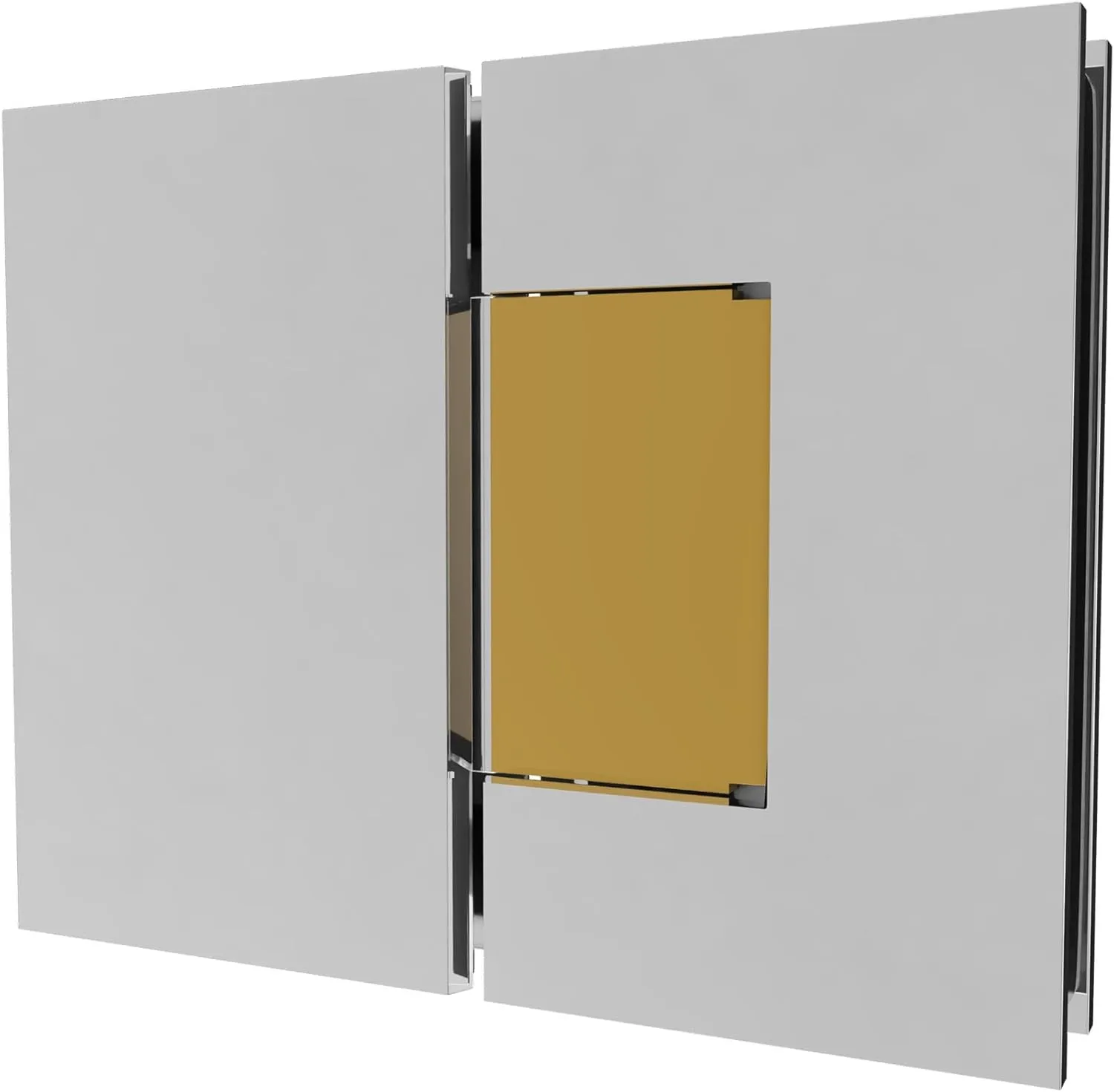 Brixwell H-M180GTG-CB Maxum Series Glass to Glass Mount Shower Door Hinge 180 Degree Polished Chrome W/Brass Accents