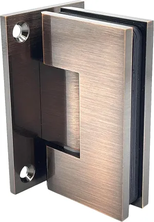 Brixwell H-MGTWA-FP-ACP Adjustable Maxum Series Glass to Wall Mount Shower Door Hinge with Full Back Plate Antique Copper