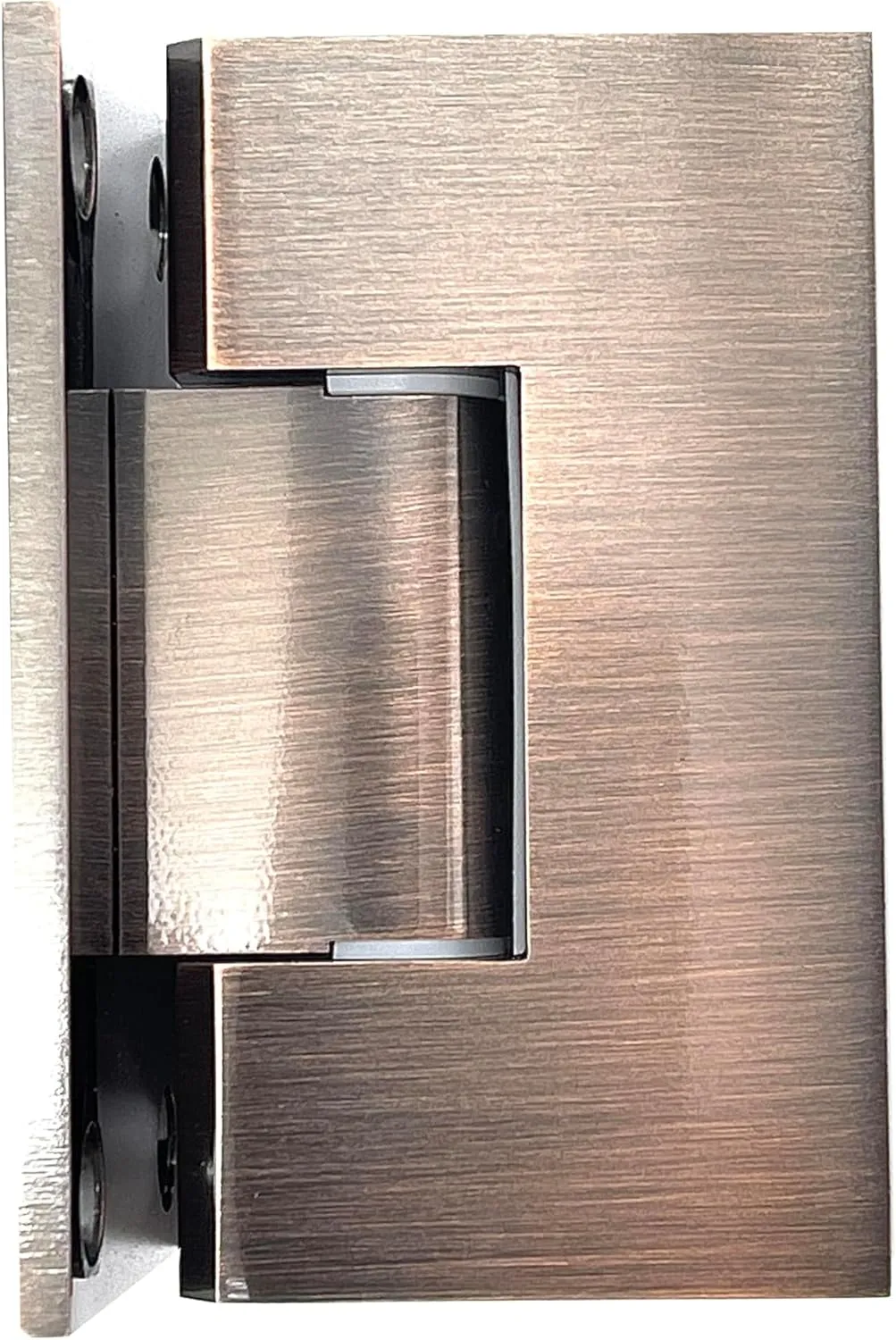 Brixwell H-MGTWA-FP-ACP Adjustable Maxum Series Glass to Wall Mount Shower Door Hinge with Full Back Plate Antique Copper