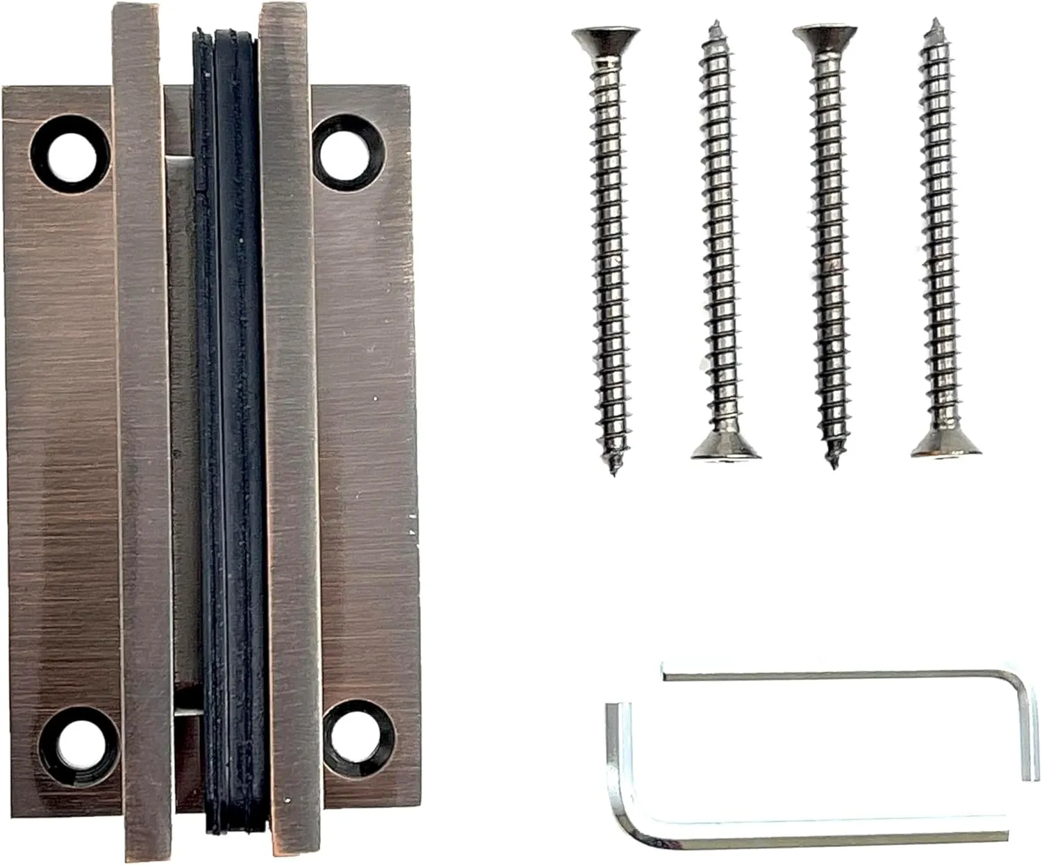 Brixwell H-MGTWA-FP-ACP Adjustable Maxum Series Glass to Wall Mount Shower Door Hinge with Full Back Plate Antique Copper