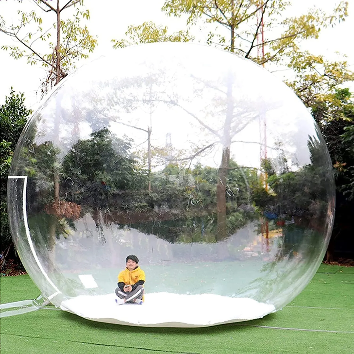 Bubble House Inflatable Bubble Tent Transparent Tent Hotel/Landscape Outdoor Inflatable Tent/Camping Tent Rainproof/Windproof/with Hair Dryer (Color : 3m) (5m)