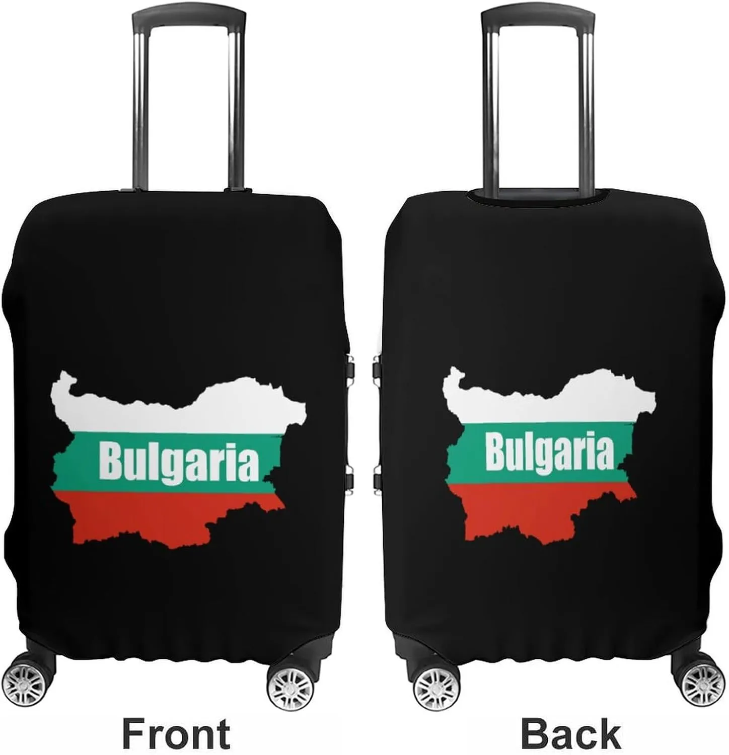 Bulgaria Map Flag Luggage Protector Suitcase Cover Anti-Scratch Washable Fit 18-32 Inch Travel Luggage