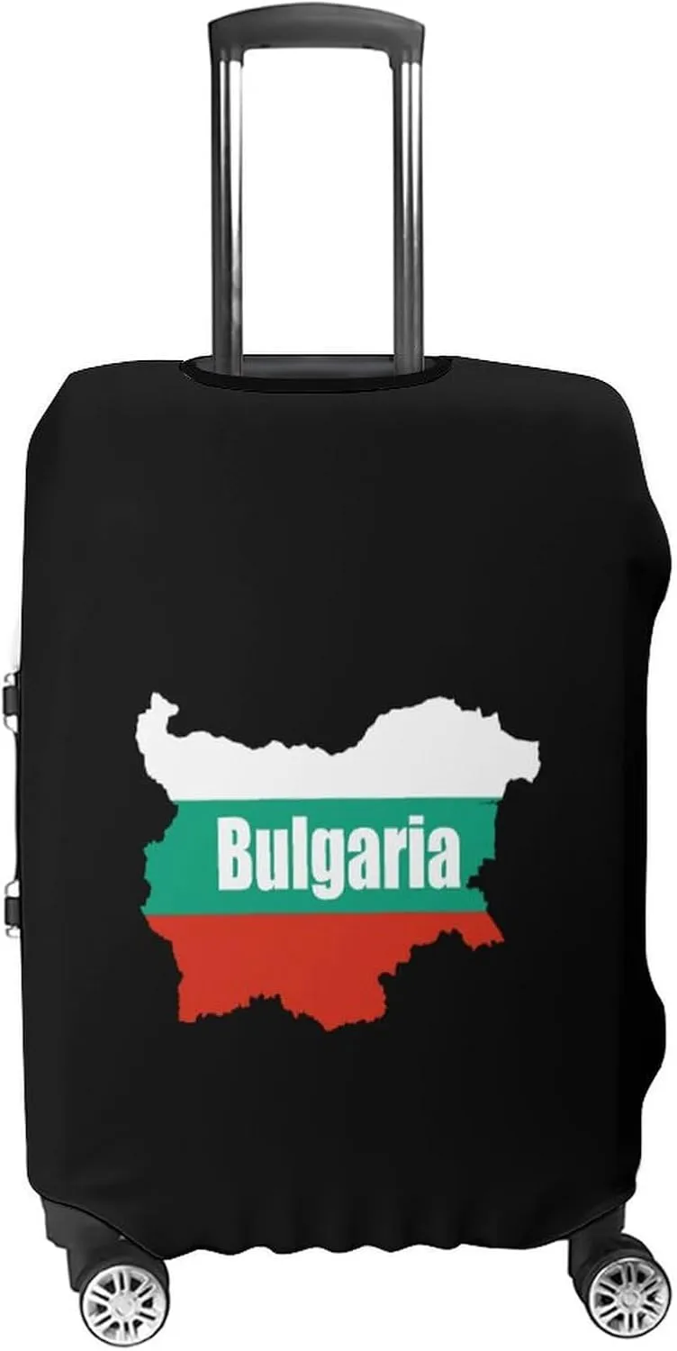 Bulgaria Map Flag Luggage Protector Suitcase Cover Anti-Scratch Washable Fit 18-32 Inch Travel Luggage