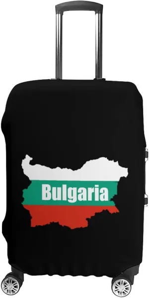 Bulgaria Map Flag Luggage Protector Suitcase Cover Anti-Scratch Washable Fit 18-32 Inch Travel Luggage